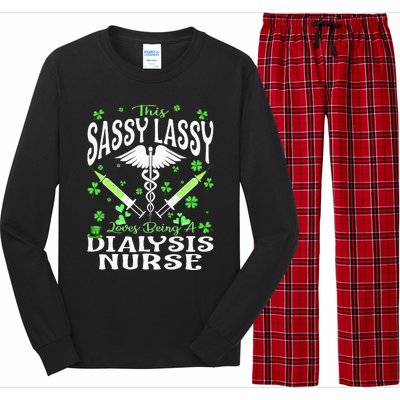 St Patrick's Day Dialysis Nurse Sassy Lassy Nursing Long Sleeve Pajama Set