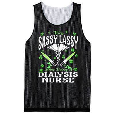 St Patrick's Day Dialysis Nurse Sassy Lassy Nursing Mesh Reversible Basketball Jersey Tank