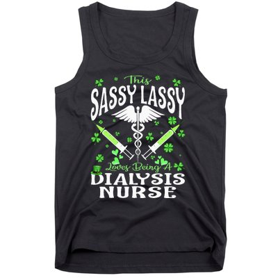 St Patrick's Day Dialysis Nurse Sassy Lassy Nursing Tank Top