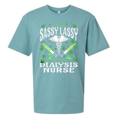 St Patrick's Day Dialysis Nurse Sassy Lassy Nursing Sueded Cloud Jersey T-Shirt