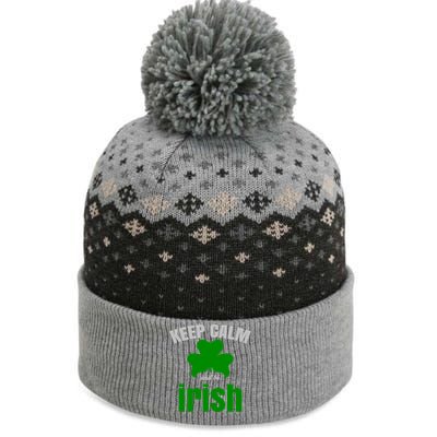 St Patricks Day Cool Gift Gift Keep Calm Be Irish The Baniff Cuffed Pom Beanie