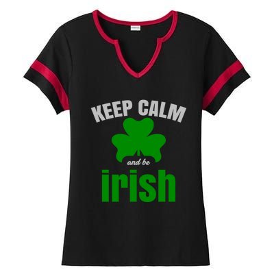 St Patricks Day Cool Gift Gift Keep Calm Be Irish Ladies Halftime Notch Neck Tee