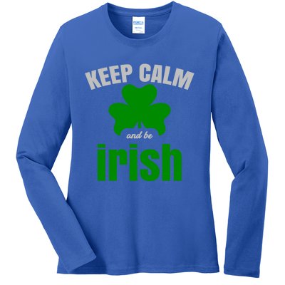 St Patricks Day Cool Gift Gift Keep Calm Be Irish Ladies Long Sleeve Shirt