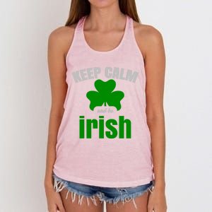 St Patricks Day Cool Gift Gift Keep Calm Be Irish Women's Knotted Racerback Tank