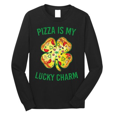 St Patrick's Day Is My Lucky Charm Pizza Shamrock Long Sleeve Shirt