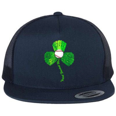 St Patricks Day Baseball Catcher Softball Irish Mom Shamrock Gift Flat Bill Trucker Hat