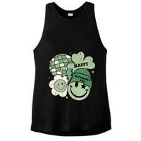 St Patricks Day Retro Smile Disco Party Ladies PosiCharge Tri-Blend Wicking Tank