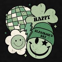 St Patricks Day Retro Smile Disco Party Ladies PosiCharge Tri-Blend Wicking Tank