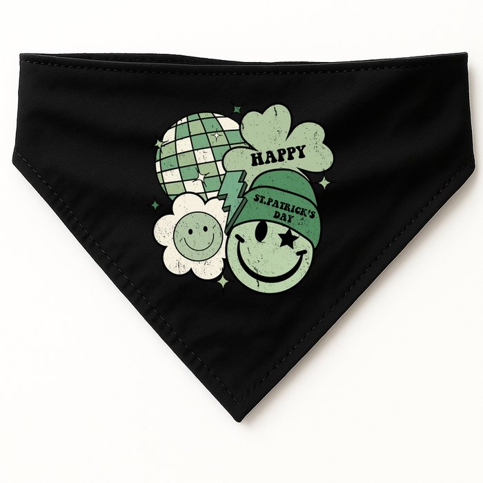 St Patricks Day Retro Smile Disco Party USA-Made Doggie Bandana