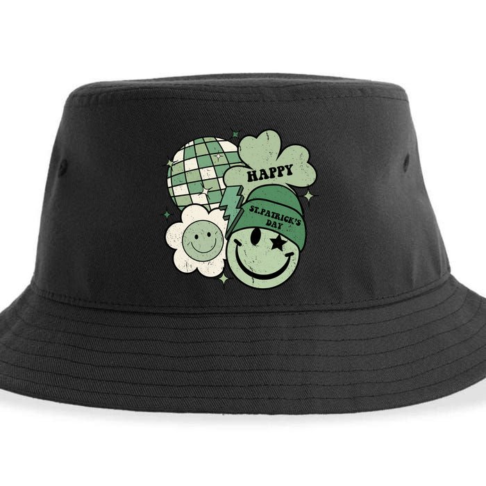 St Patricks Day Retro Smile Disco Party Sustainable Bucket Hat