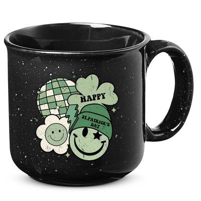St Patricks Day Retro Smile Disco Party 15oz Campfire Ceramic Mug
