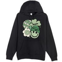 St Patricks Day Retro Smile Disco Party Premium Pullover Hoodie
