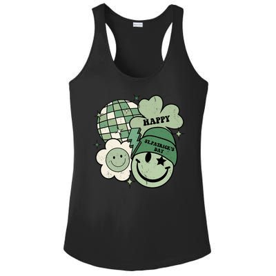 St Patricks Day Retro Smile Disco Party Ladies PosiCharge Competitor Racerback Tank