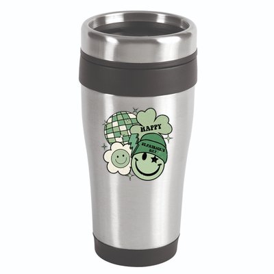 St Patricks Day Retro Smile Disco Party 16oz Travel Tumbler