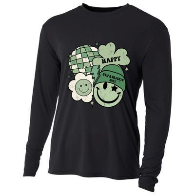 St Patricks Day Retro Smile Disco Party Cooling Performance Long Sleeve Crew