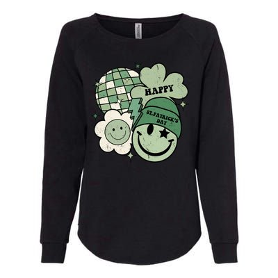 St Patricks Day Retro Smile Disco Party Womens California Wash Sweatshirt