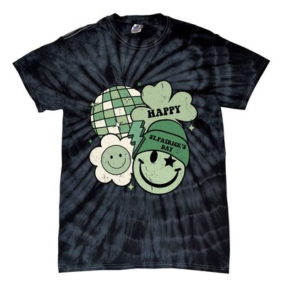 St Patricks Day Retro Smile Disco Party Tie-Dye T-Shirt