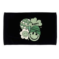 St Patricks Day Retro Smile Disco Party Microfiber Hand Towel