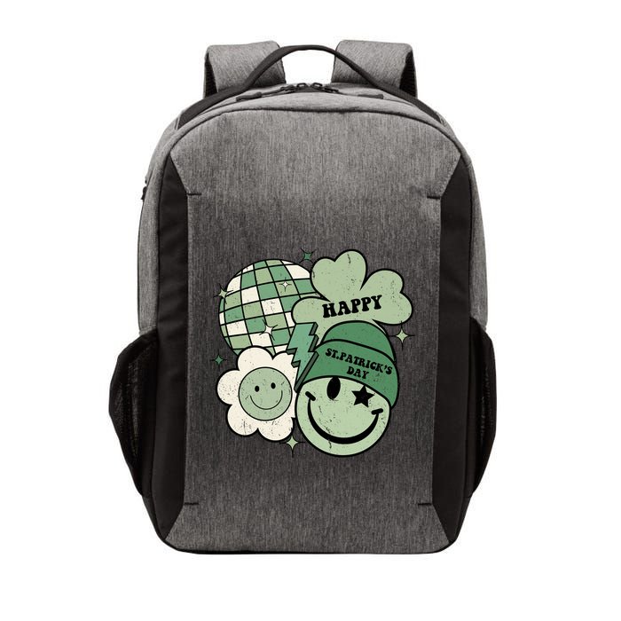 St Patricks Day Retro Smile Disco Party Vector Backpack