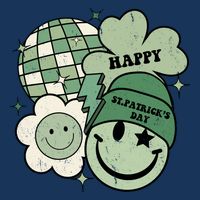St Patricks Day Retro Smile Disco Party Infant Baby Jersey Bodysuit