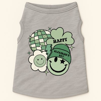 St Patricks Day Retro Smile Disco Party Doggie Tank