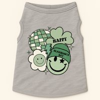 St Patricks Day Retro Smile Disco Party Doggie Tank
