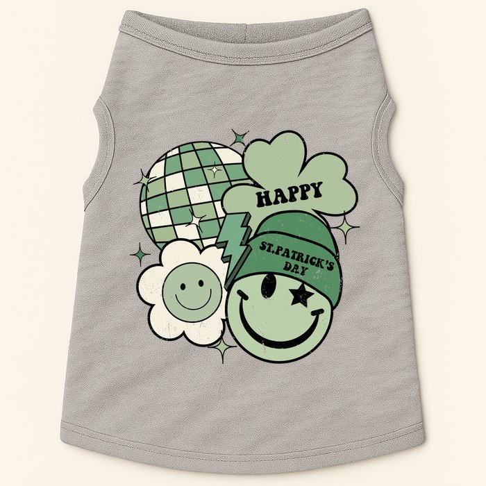 St Patricks Day Retro Smile Disco Party Doggie Tank