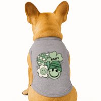 St Patricks Day Retro Smile Disco Party Doggie Tank
