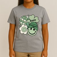 St Patricks Day Retro Smile Disco Party T-Shirt