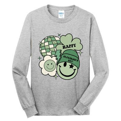 St Patricks Day Retro Smile Disco Party Tall Long Sleeve T-Shirt