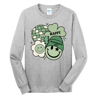 St Patricks Day Retro Smile Disco Party Tall Long Sleeve T-Shirt