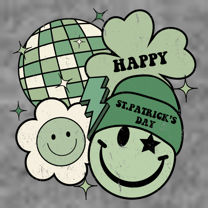 St Patricks Day Retro Smile Disco Party Premium T-Shirt