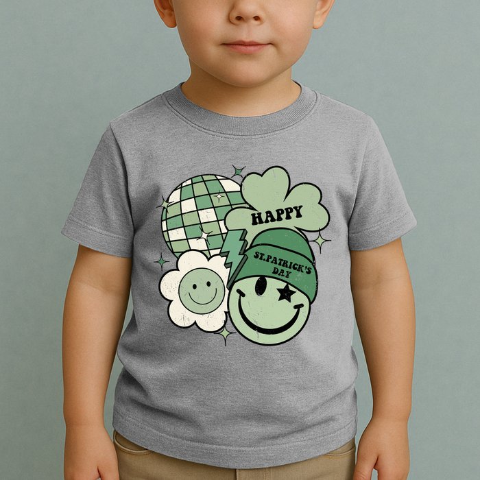 St Patricks Day Retro Smile Disco Party Toddler T-Shirt
