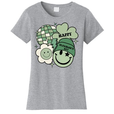 St Patricks Day Retro Smile Disco Party Women's T-Shirt