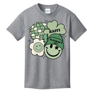 St Patricks Day Retro Smile Disco Party Kids T-Shirt