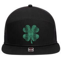 St. Patricks Day Baseball Four Leaf Clover Shamrock  7 Panel Mesh Trucker Snapback Hat