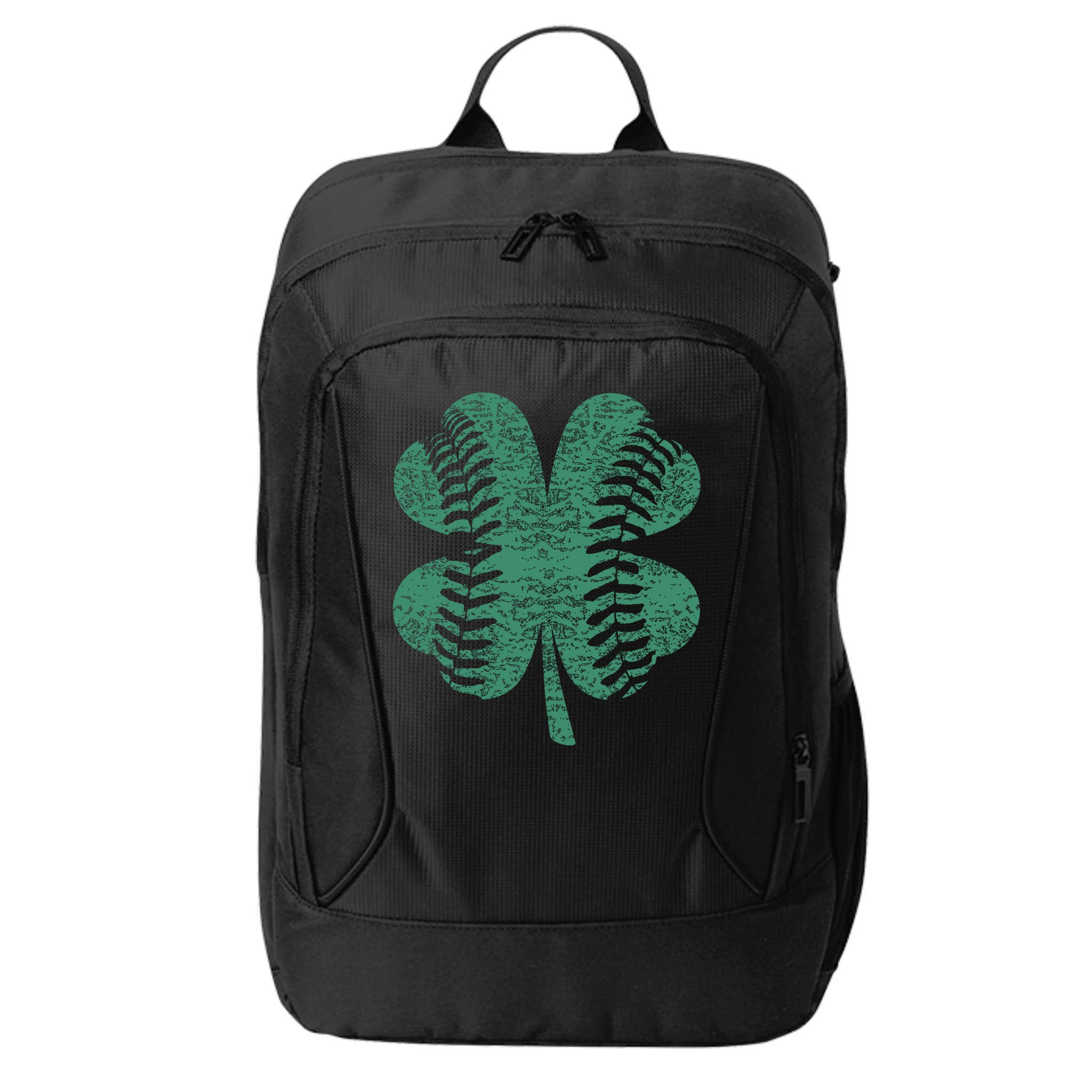 St. Patricks Day Baseball Four Leaf Clover Shamrock  City Backpack