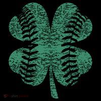 St. Patricks Day Baseball Four Leaf Clover Shamrock  Poster