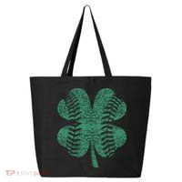 St. Patricks Day Baseball Four Leaf Clover Shamrock  25L Jumbo Tote