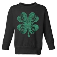 St. Patricks Day Baseball Four Leaf Clover Shamrock  Toddler Sweatshirt