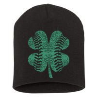 St. Patricks Day Baseball Four Leaf Clover Shamrock  Short Acrylic Beanie