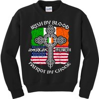 St Patricks Day Irish By Blood American By Birth Kids Sweatshirt