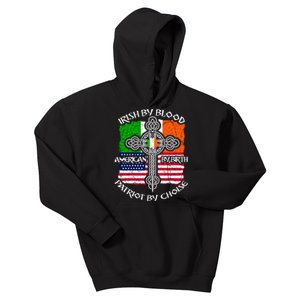 St Patricks Day Irish By Blood American By Birth Kids Hoodie