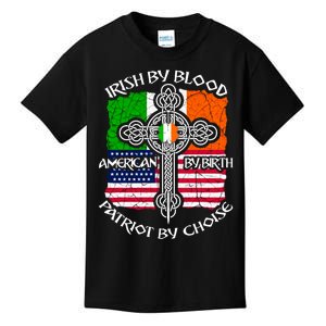 St Patricks Day Irish By Blood American By Birth Kids T-Shirt