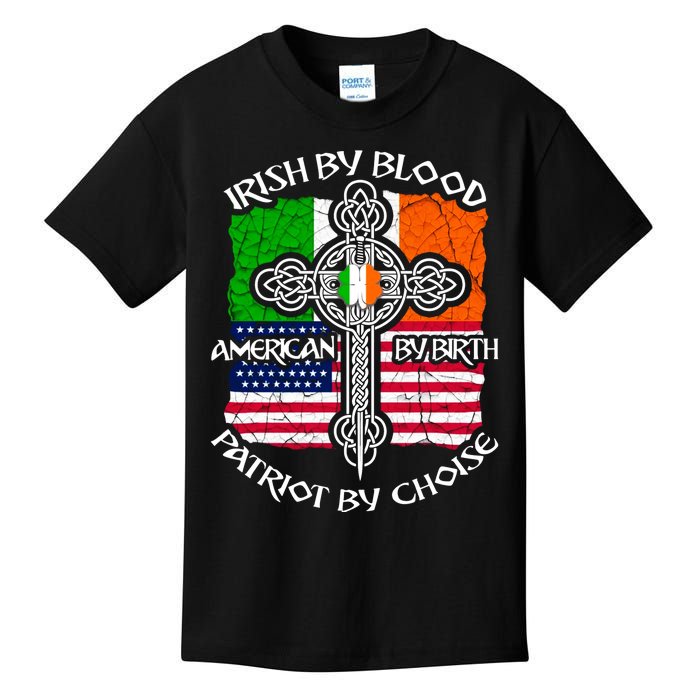 St Patricks Day Irish By Blood American By Birth Kids T-Shirt