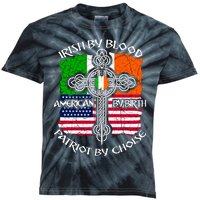 St Patricks Day Irish By Blood American By Birth Kids Tie-Dye T-Shirt