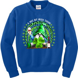 St Patrick's Day Irish Gnome Wine Shamrock Rainbow Gift Kids Sweatshirt