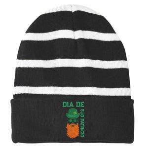 SAINT PATRICK'S DAY SKULL DESIGN Striped Beanie with Solid Band