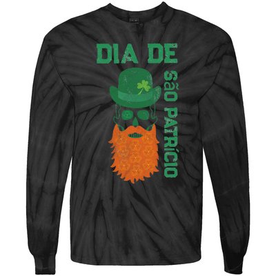 SAINT PATRICK'S DAY SKULL DESIGN Tie-Dye Long Sleeve Shirt