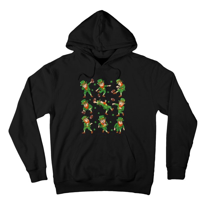 St Patricks Day Leprechaun Football Player Clover Hoodie